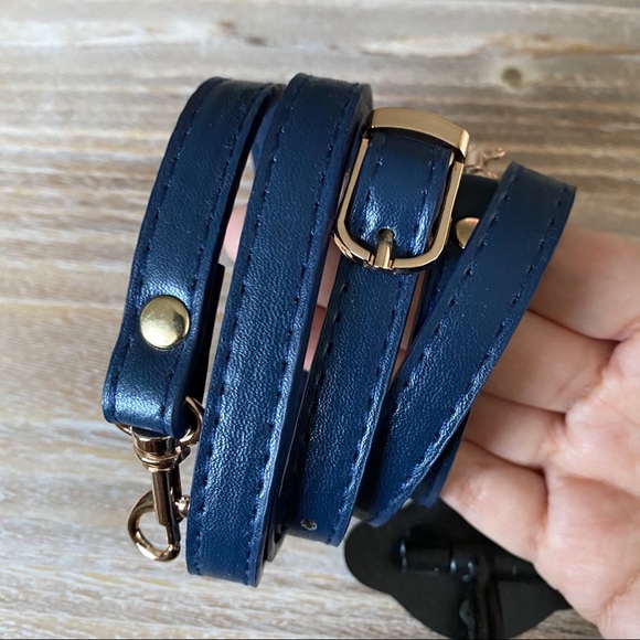 Navy Blue Vegan Leather Strap Replacement - Picture 1 of 4
